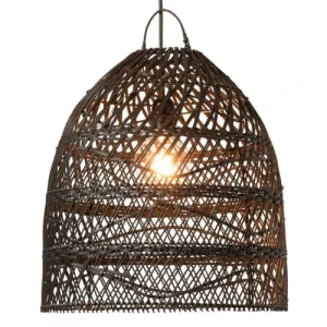 Meubles & Design Abat-jour Lanterne En Rotin Naturel Noir 9