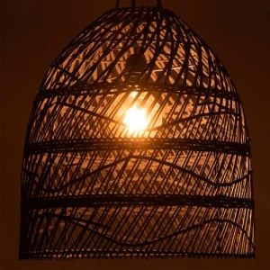 Meubles & Design Abat-jour Lanterne En Rotin Naturel Noir 11