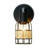 C-Création Applique 1 Lumière En Métal Noir Et Rotin Tressé Naturel 16
