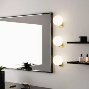 Sulion Applique De Salle De Bains En Verre Avec Base Couleur Bronze 25W 8