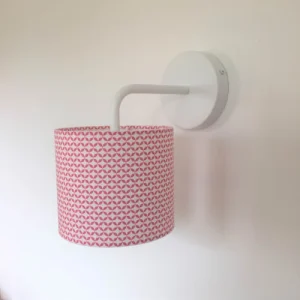 Belamp Applique En Métal Blanc Avec Abat-jour En Tissu Cottage Rose 7