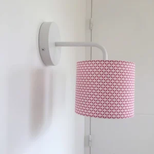 Belamp Applique En Métal Blanc Avec Abat-jour En Tissu Cottage Rose 9
