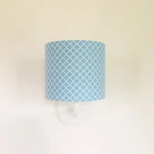 Belamp Applique En Métal Blanc Avec Un Abat-jour En Tissu Ornement Bleu 8