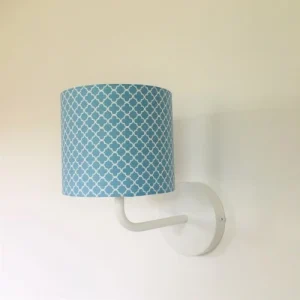 Belamp Applique En Métal Blanc Avec Un Abat-jour En Tissu Ornement Bleu 10