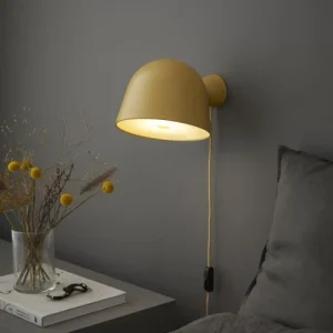 Woud Applique Métal Laqué Avec Abat-jour En Acrylique Jaune Moutarde 10