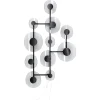 Kare Design Applique Murale 11 Abat-jours En Verre Et Acier Noir 14
