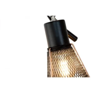 C-Création Applique Murale 2 Lumières En Métal Grillagé Noir Et Cuivré 11