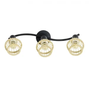 C-Création Applique Murale 3 Lumières En Bambou Coloris Naturel Et Métal Noir 7