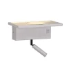 Cristalrecord Applique Murale Blanche Avec 2 Lumières Led Indépendantes Et Port Usb 20