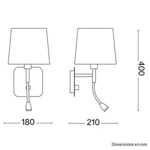 Keria Applique Murale En Métal Blanc 14