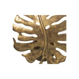 Wadiga Applique Murale Métal Doré Feuille Monstera 31x12x45cm 9