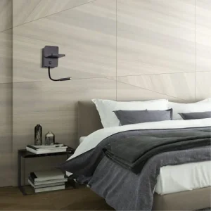Cristalrecord Applique Murale Noire Simple Avec Lecteur Réglable 9