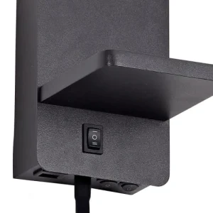 Cristalrecord Applique Murale Noire Simple Avec Lecteur Réglable 11