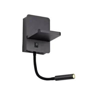 Cristalrecord Applique Murale Noire Simple Avec Lecteur Réglable 15