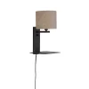 It’s About Romi Applique Noire Avec Tablette Et Abat-jour Gris H42cm 10