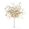 LANADECO Arbre Feuilles Paillettes Led Métal Or H100cm 13