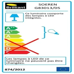 BRILLIANT Barre 2 Spots LED Orientables Métal L47cm 9