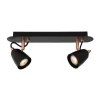 Lucide Barre 2 Spots Orientables Métal Noir Cuivre L35cm 20