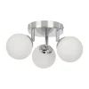 COREP – Plafonnier De Salle De Bain 3 Lumières Métal Et Verre L19cm Ar 17