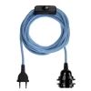 Hoopzi Fil électrique En Tissu Luminaire Bleu Pastel 4,5m 17