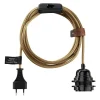Hoopzi Fil électrique Sectionnable En Tissu Luminaire Laiton 4,5m 22