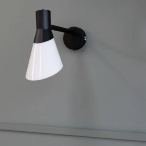 Dyberg Larsen Gent – Applique En Métal Noir Mat Et Verre Opale, H 24 Cm D 13 Cm 7