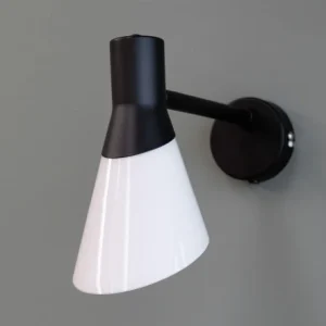 Dyberg Larsen Gent – Applique En Métal Noir Mat Et Verre Opale, H 24 Cm D 13 Cm 9