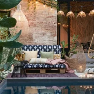 Maisons Du Monde Guirlande D’extérieur 10 Abat-jours Tressés Et Câble Noir 6M 14