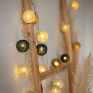 Maisons Du Monde Guirlande Lumineuse Boules En Coton Multicolore 20LEDS L360 9