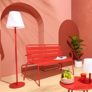 Oviala Lampadaire Droit à LED En Acier Rouge 12