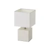 Unimasa Lampe à Poser Base En Bois Blanchi Et Abat-jour Blanc 16