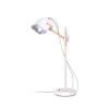 Swabdesign Lampe à Poser Blanche Et Bois H60cm 20