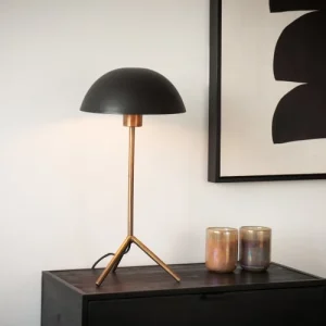 Pomax Lampe à Poser Champignon En Métal Noir 9