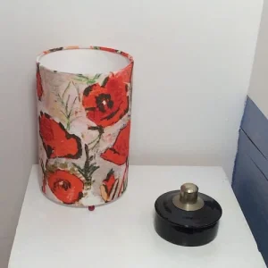 Ambiances & Toiles Lampe à Poser Cylindrique Coquelicots, Tissu Lalie Design, H 23cm 7
