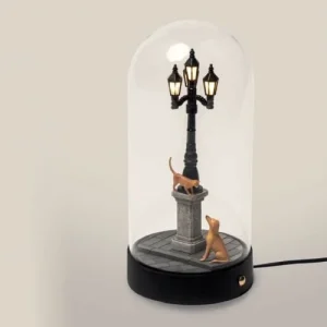 Seletti Lampe à Poser Dôme Avec Lampadaire Chien Et Chat 8