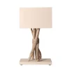 Coc’art Lampe à Poser En Bois Blanc Cassé 13