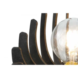 C-Création Lampe à Poser En Lamelles De Bois Noir 14