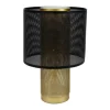 Jardideco Lampe à Poser En Métal Doré Et Abat Jour Noir Ajouré 5