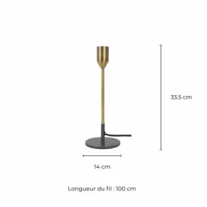 Wadiga Lampe à Poser En Métal Doré Et Gris 11