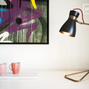 PIB Lampe à Poser En Métal Noir 8