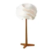 Now’s Home Lampe à Poser En Zipper Ivoire Pied En Teck H94 19