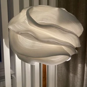 Now’s Home Lampe à Poser En Zipper Ivoire Pied En Teck H94 11
