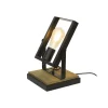 C-Création Lampe à Poser Orientable En Métal Noir Et Bois Marron 22