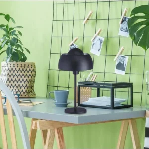 Altobuy Lampe à Poser Pied Et Abat-jour En Métal Noir 9
