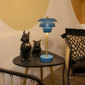 Pirouette Paris Lampe à Poser Rechargeable En Métal Noir Et Doré H31 16