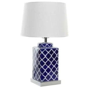 Wadiga Lampe à Poser Style Oriental En Porcelaine Bleue Et Blanche – 35x35x57 18