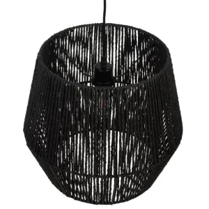 Beliani Lampe à Suspendre Tissée Noire 12
