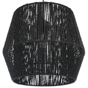 Beliani Lampe à Suspendre Tissée Noire 14