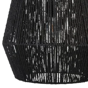 Beliani Lampe à Suspendre Tissée Noire 16
