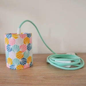 Belamp Lampe Baladeuse Coquillage Multicolore Cordon Vert Menthe 6